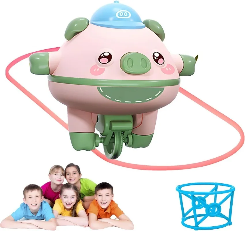 Children\'s Rolling Balance Play Novel Rope Walking Rolling Unicycle Acrobatics Rolling Balance Pig for Children Over 3 Years Old