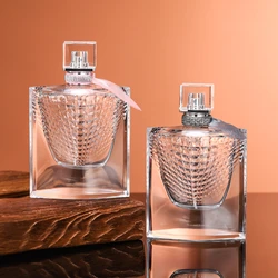 Bayonet Perfume Bottle 75ml Fish Scale Bottle with Silk Scarf Cap Transparent Glass Cosmetic Dispensing Empty Bottle