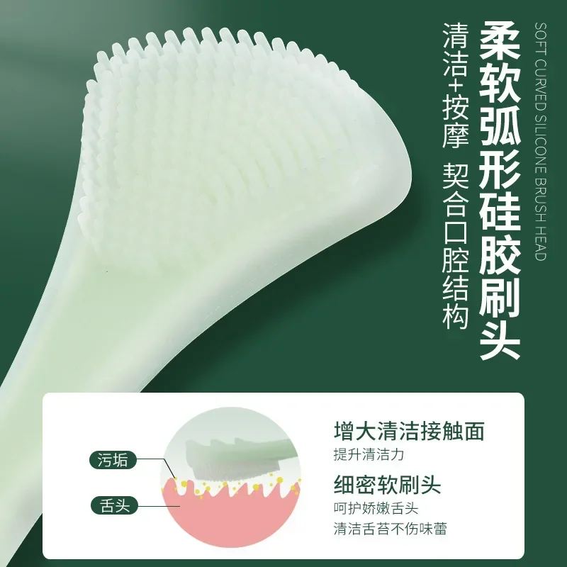 혀클리너 Tongue Cleaning Brush Soft Silicone Tongue Cleaning Tool Double Side Cleaning Massage Tongue Scraper Oral Health Care Tool