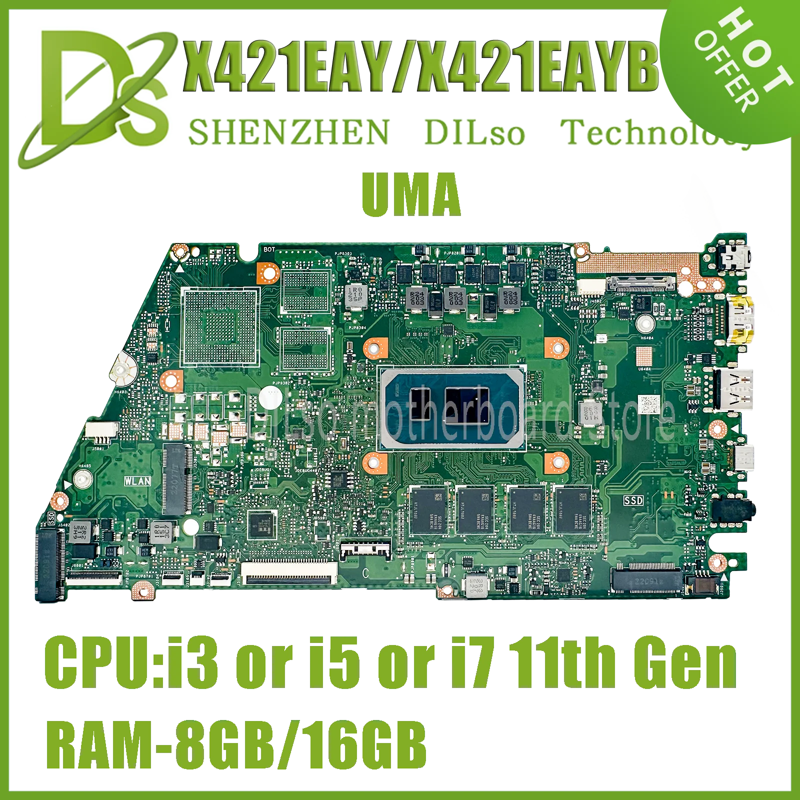 KEFU X421E Mainboard X421EA I421E R421E X421EAY X421EAYB X421EQ X421EP X521EA X521EQ Laptop Motherboard I3 I5 I7 8GB/16GB-RAM