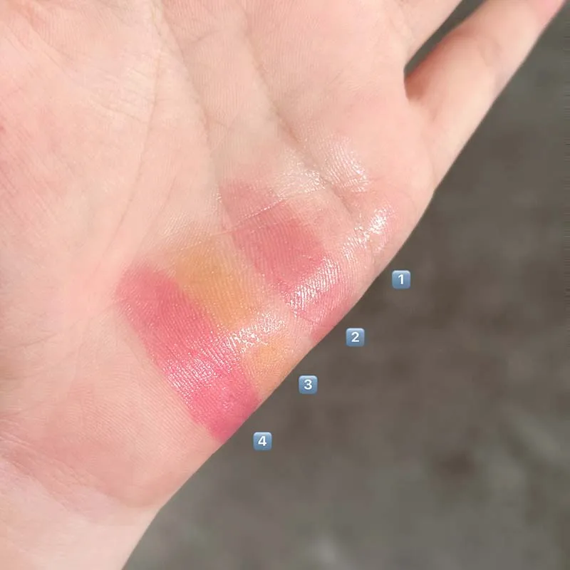 4 في 1 مجموعة بلسم الشفاه المتغير اللون كومبو مرطب عديم اللون وردي برتقالي ترطيب الشفاه العناية المضادة للجفاف التمهيدي قلم أحمر الشفاه