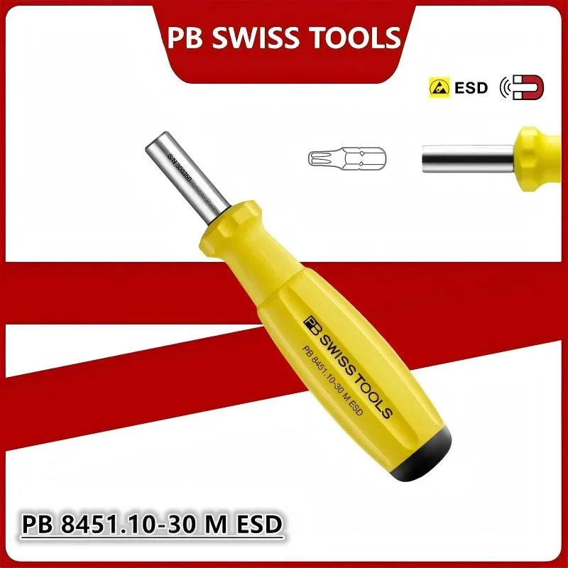 

PB SWISS TOOLS SwissGrip Антистатическая рукоятка для отвертки со сменными насадками, ручной инструмент PB 8451.10-30 M ESD