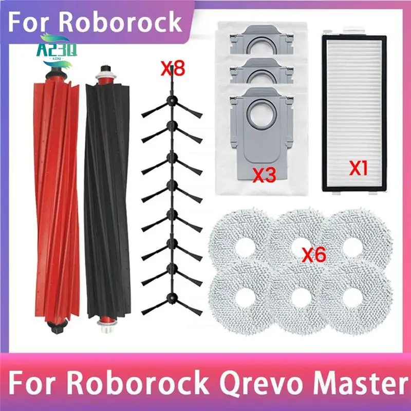 

A23Q-20PCS Replacement Parts For Roborock Qrevo Master/V20/P10S Pro Vacuum Main Side Brush Mop Cloths HEPA Filters Dust Bags