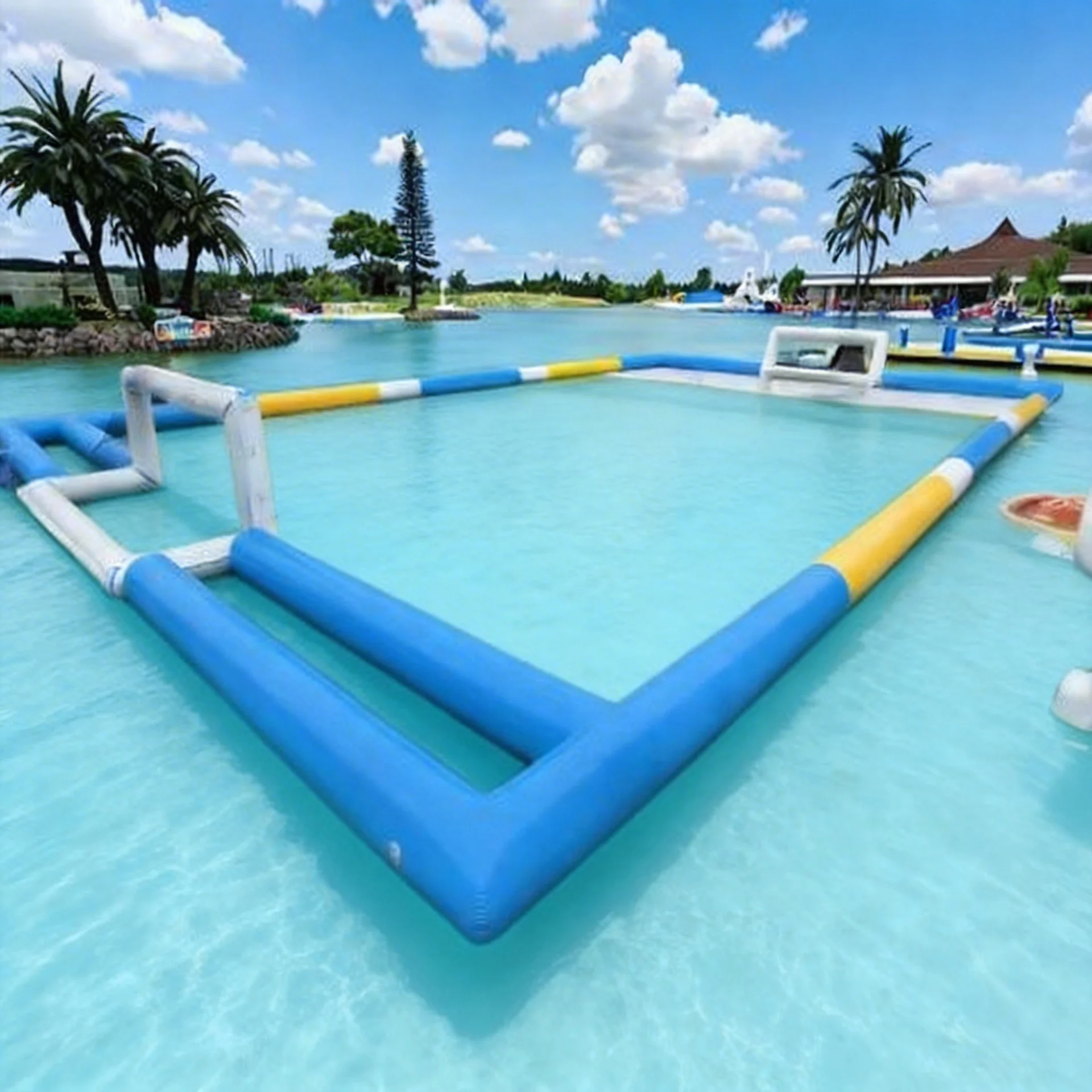Rent Inflatable Volleyball Court Floating Water Games Sport Summer Pool Outdoor Professional PVC Commercial Giant Box