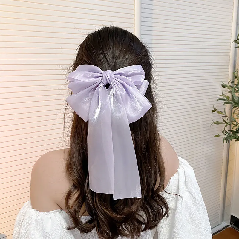 

Lace Long Bow for Women's Hair Clip Korean Fashion High Street Sweet Style Wedding Party Side Clip Women's Hair Accessories