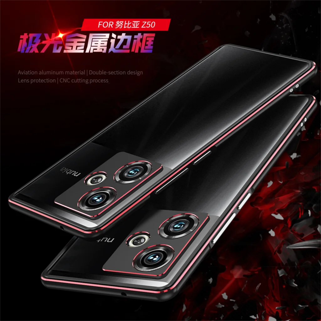 Aurora Dual Color Border Aluminum Metal Bumper For ZTE Nubia Z50 Ultra Z5U Nubia Z50Ultra Cover Case Carmera+Frame Protector