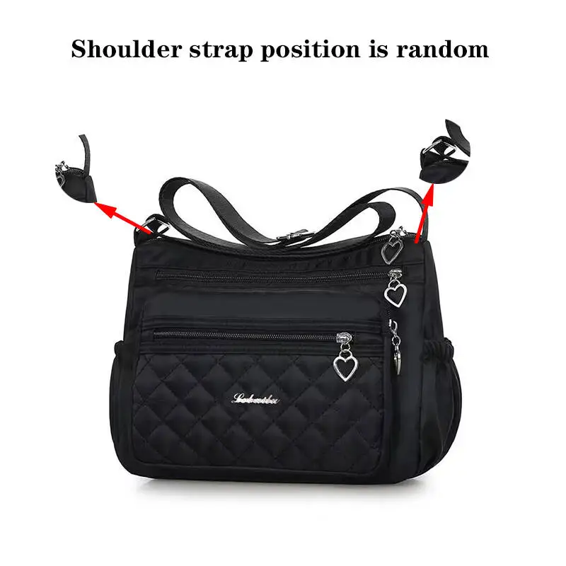 Trendige gesteppte Umhängetasche für Damen mit Herzdetails für den täglichen Gebrauch, Ausflüge am Pendel, stilvolle, leichte, lässige Ba mit mehreren Taschen – Detail 7
