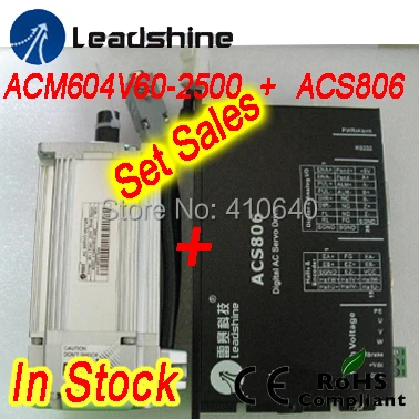 Set sales Leadshine ACM604V60 400W Brushless AC Servo Motor and ACS806 Servo Drive and encoder cable and power cable