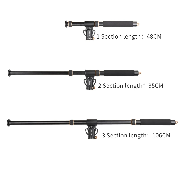 YT03 Horizontal Bar Camera Tripod Mount Tripod Rotatable Extendable Multi-Angle Center Column Rod Cross Arm for Tripod Monopod