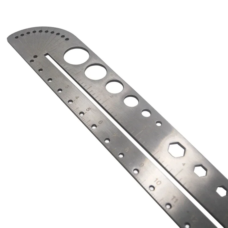 Ruler Scale Tool Multifunction Ruler Protractor Compasses Stainless Steel Hexagon