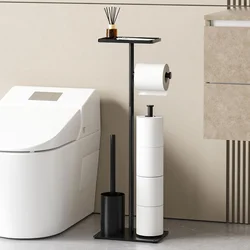 Soporte de papel higiénico para baño, organizador de acero inoxidable con Base de mármol, cepillo de inodoro, accesorios de baño