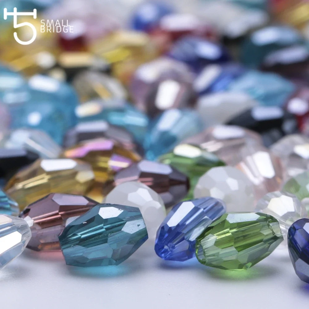 4*6mm Czech Faceted Mixed Glass Rice Beads for Making Jewelry Necklace Women Diy Perles Oval Shape Crystal Beads Wholesale Y102