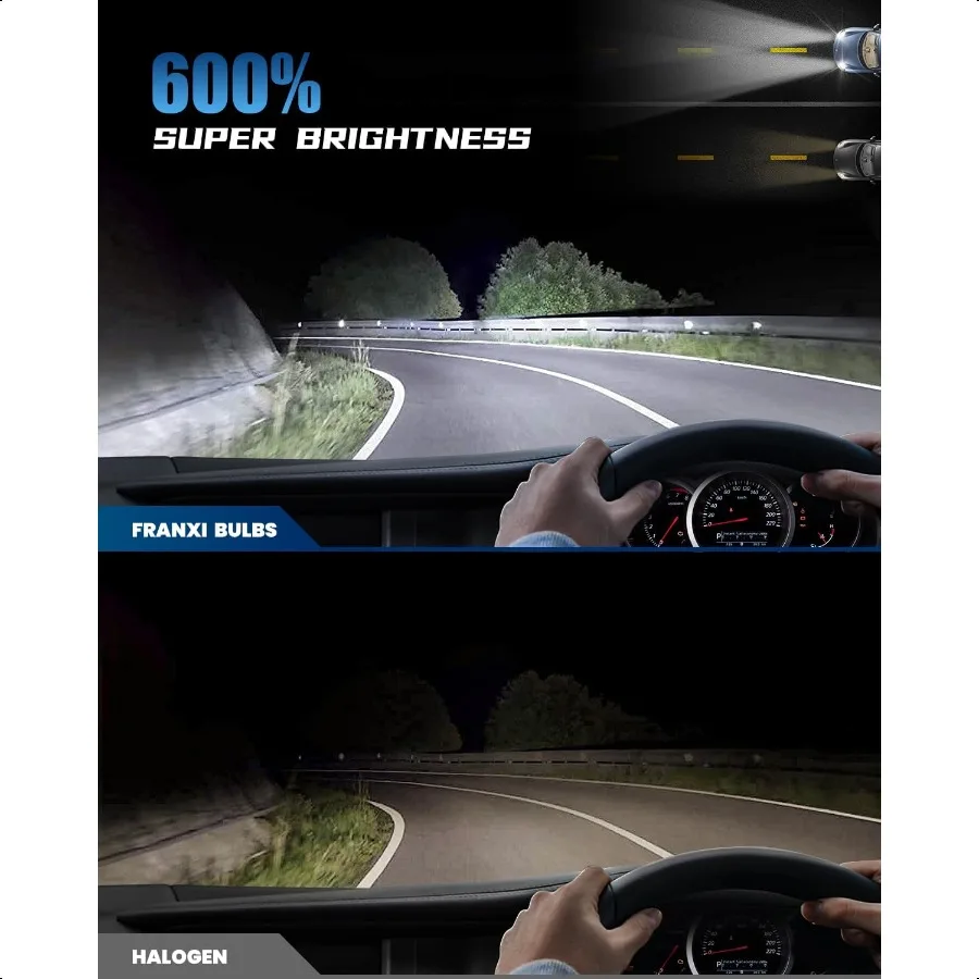 FRANXI 9005 HB3 H11 H8 H9 H16 لمبات كومبو أضواء الضباب 120 واط إيه مشرق 6000 كيلو أبيض بارد 1:1 تصميم مع مروحة التبريد التوصيل والتشغيل