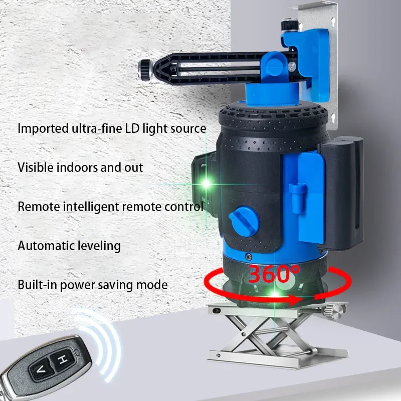 3D Omni-directional 12-wire Wall Sticker Automatic Leveling Waterproof Adjustable Laser Levels