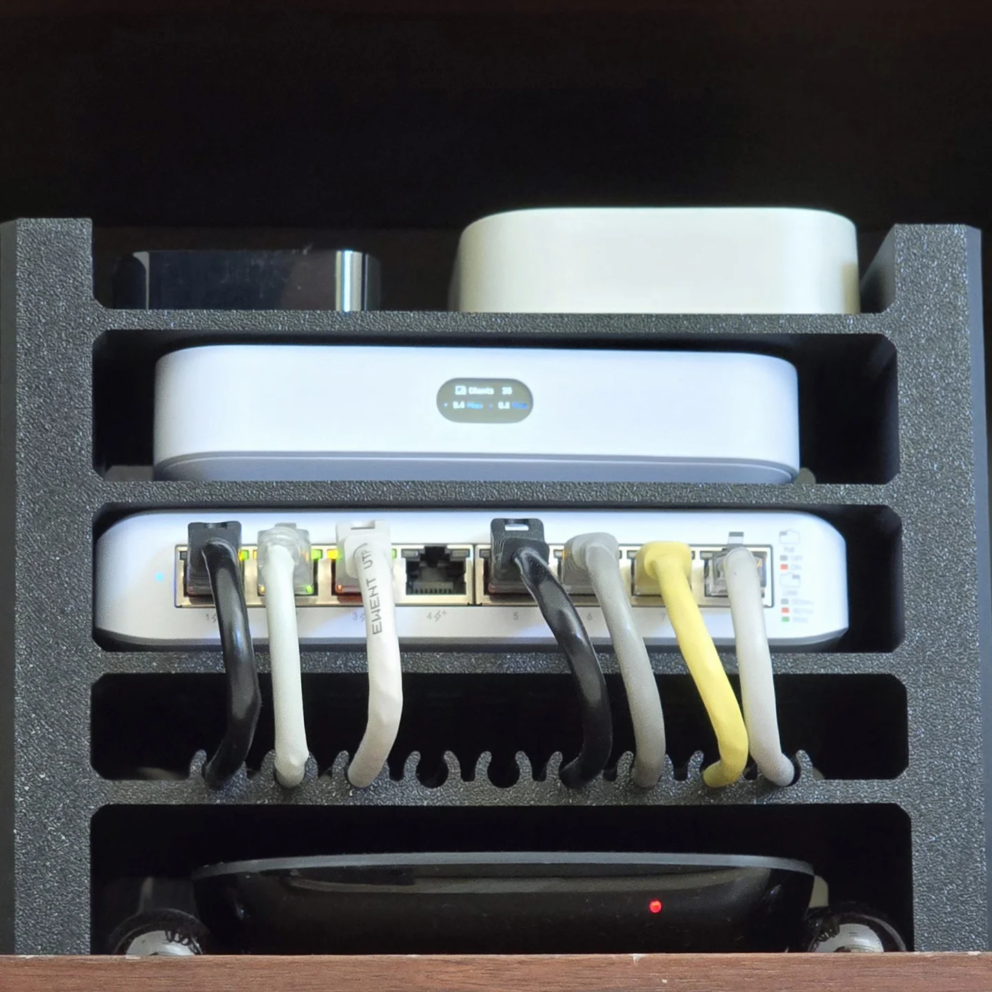 Desktop Mini Rack Mount For Unifi Switch Router Organizer Stand Bracket Home Network Equipment Storage Shelf Cable Management