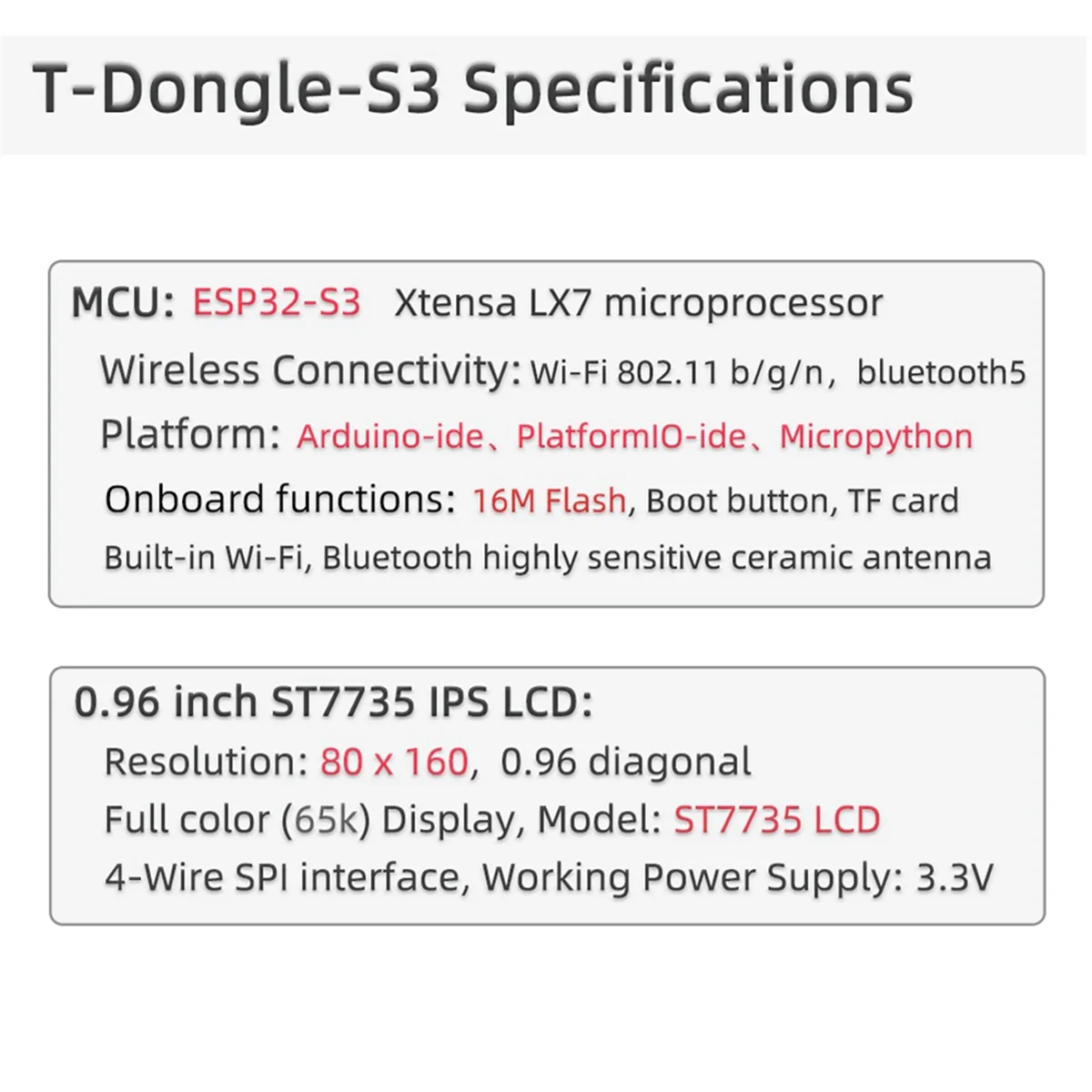 T-Dongle-S3 ESP32-S3 Dongle Development Board for Nerdminer Bitcoin Nerd Miner BTC Miner USB DongleJAS