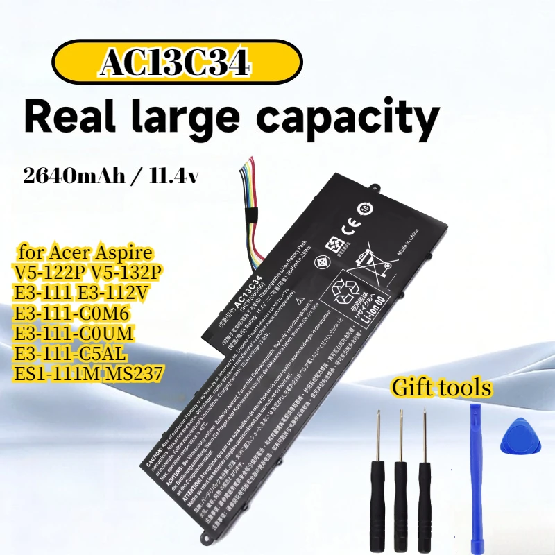 

AC13C34 Laptop Battery for Acer Aspire V5-122P V5-132P E3-111 E3-112V E3-111-C0M6 E3-111-C0UM E3-111-C5AL ES1-111M MS237
