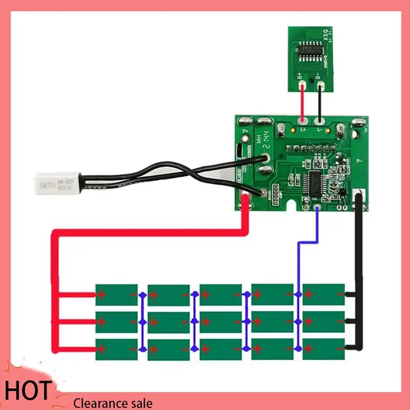 

A88Z 2X DIY BL1890 Чехол для аккумулятора Защитная плата для зарядки Коробка для 18 В BL1860 9,0 Ач со светодиодным индикатором заряда батареи
