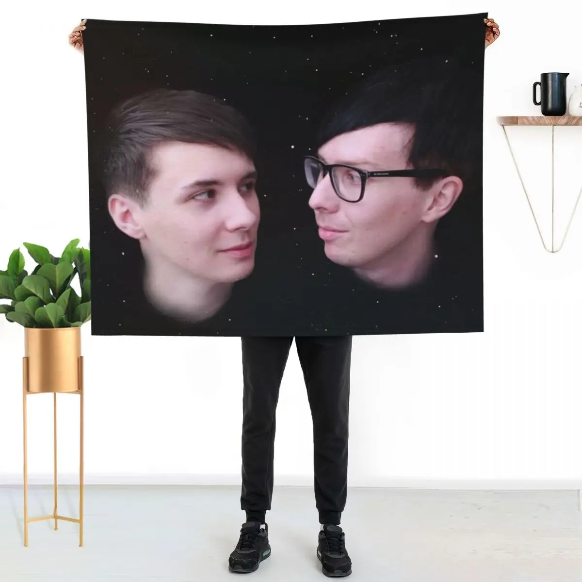 

Dan And Phil - Galaxy Throw Blanket Cozy Microfiber Throw Blanket for Home Bedroom