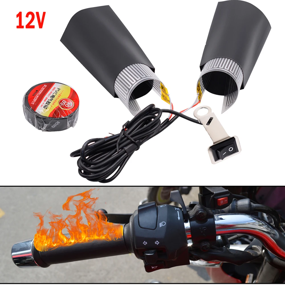 12V Motorcycle Heated Handle grips E-bike Snowmobile Handlebar Handles Heater For Honda Suzuki Yamaha Motorcycles Grip Warmers