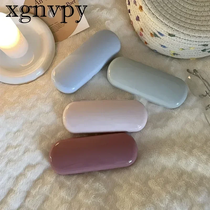 xgnvpy Ins Cream Simple Frame Glasses Case Portable Mini Fresh Student Myopia Spectacles Holder Sunglasses Cover