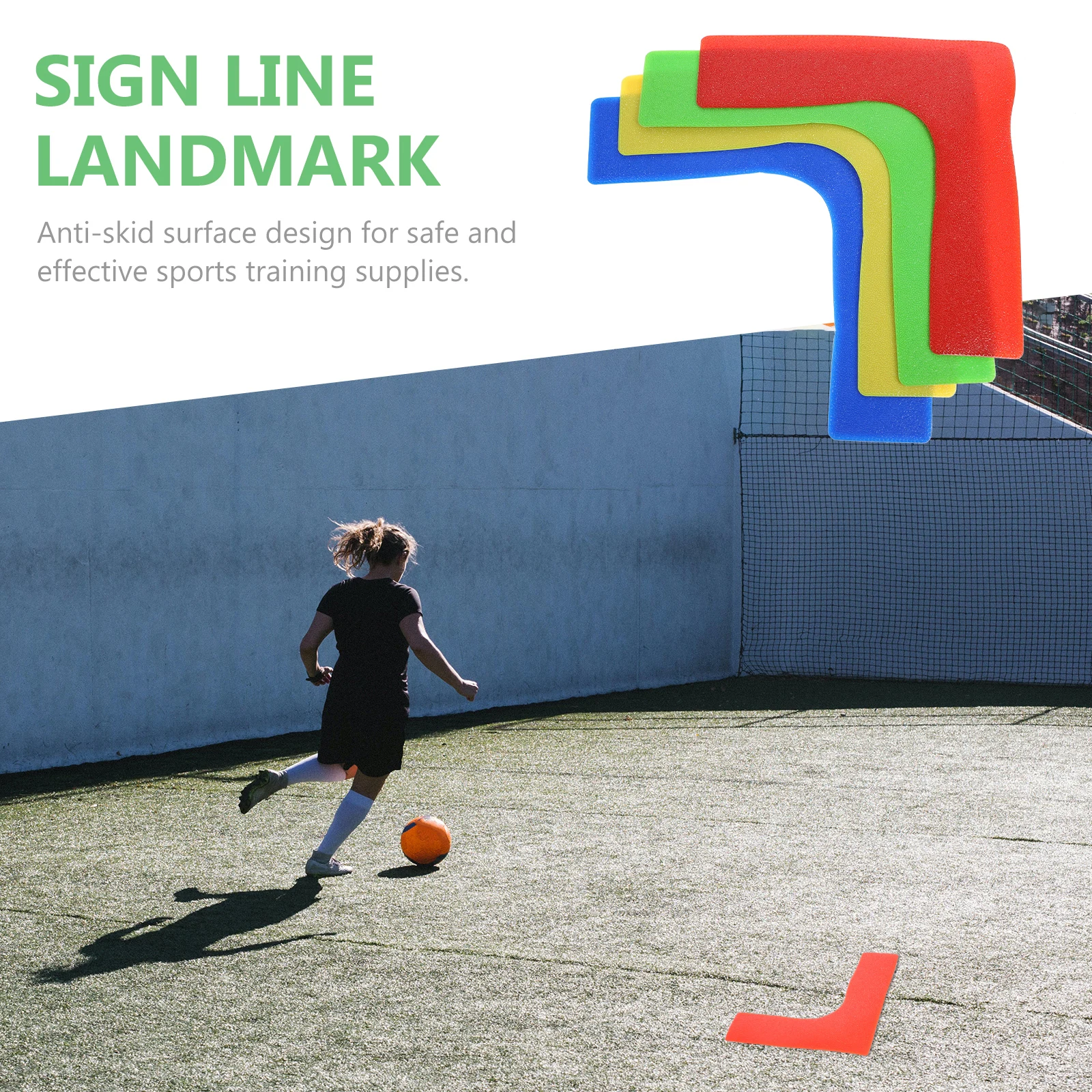 

8 pcs Tennis Court Line Stickers Durable Eco-Friendly Anti-Skid Ground Marker Adhesive Boundary Labels for Tennis Basketball