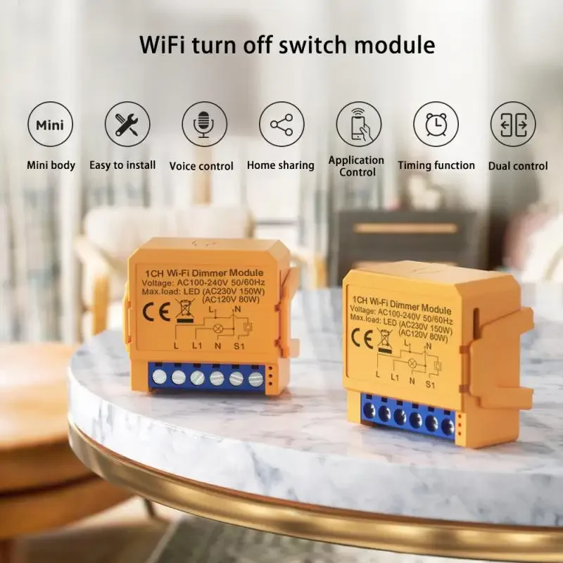 Модуль переключателя Tuya WIFI ZigBee Smart Dimmers Mini, 2-стороннее управление, светодиодные фонари с регулируемой яркостью, работает с Alexa Google Home