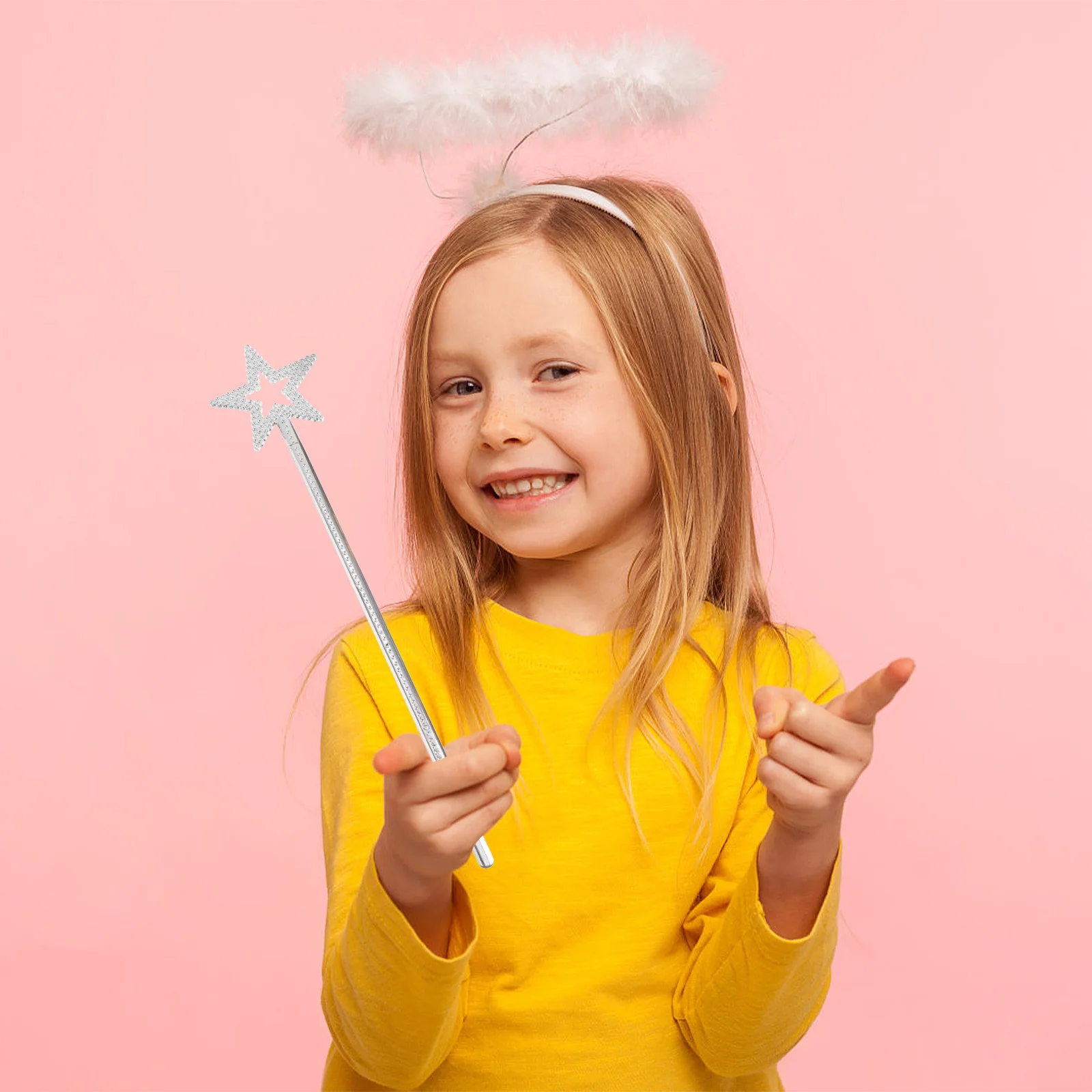 1 قطعة ABS شكل نجمة الجنية العصا السحرية الاطفال حفلة الدعامة لعيد ميلاد الهالوين تأثيري البلاستيك ستار الصولجانات البلاستيكية #6