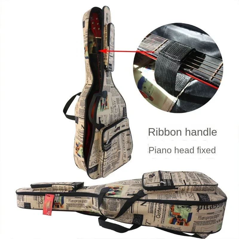 600d oxford à prova d'água 40 41 Polegada capa de guitarra estilo personalidade capa de guitarra alça de ombro mochila acústica folk show bag