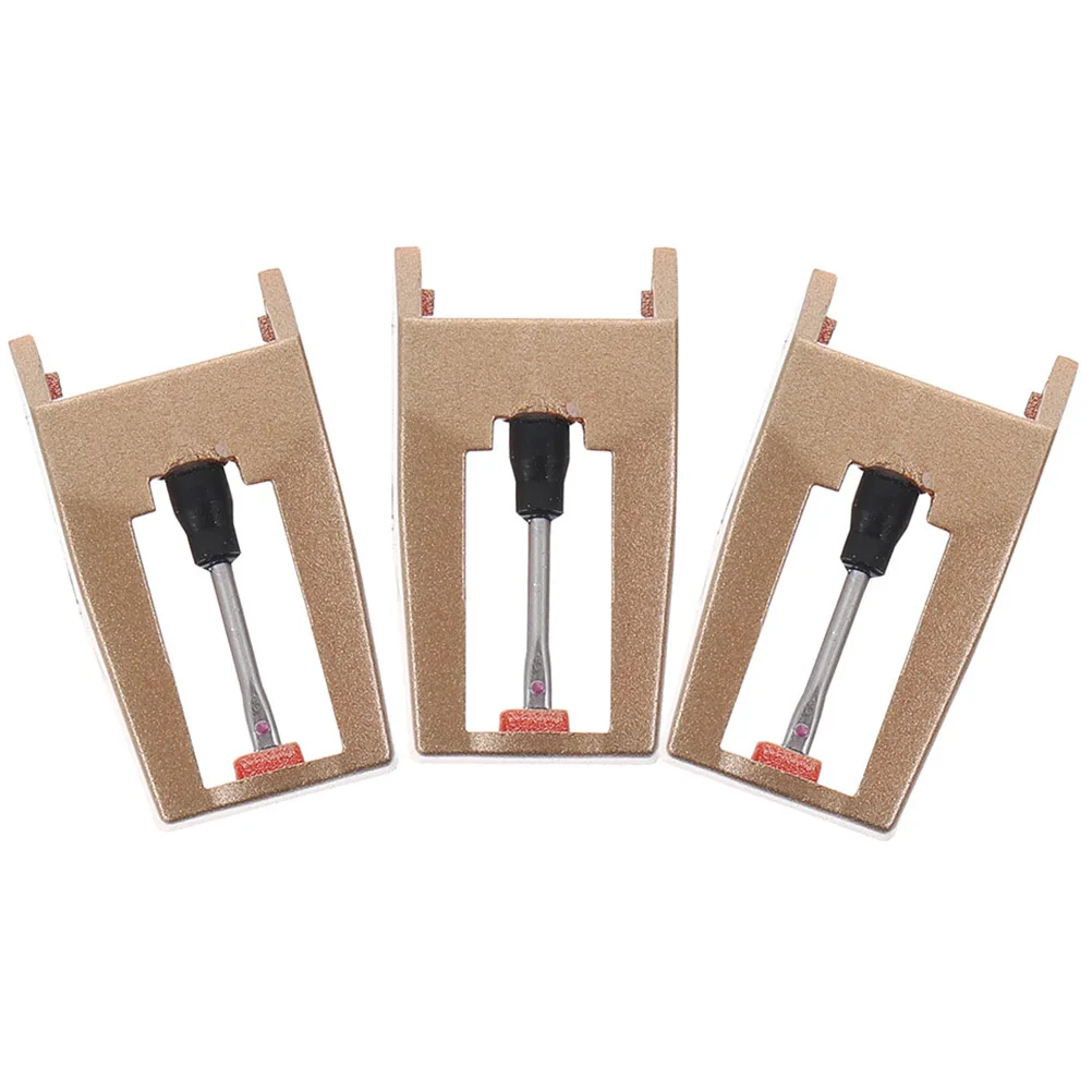 

3pcs Record Player Needles Replacement Turntable Needle For Vinyl Records Wear-Resistant Red Gem Stylus Universal Compatibility