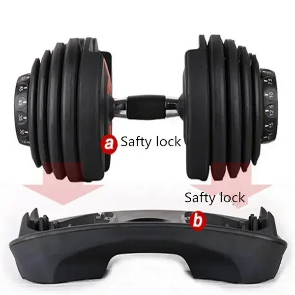 Gym Fitness Training Equipment Portable Unisex 24KG Adjustable Dumbbells Set For Home