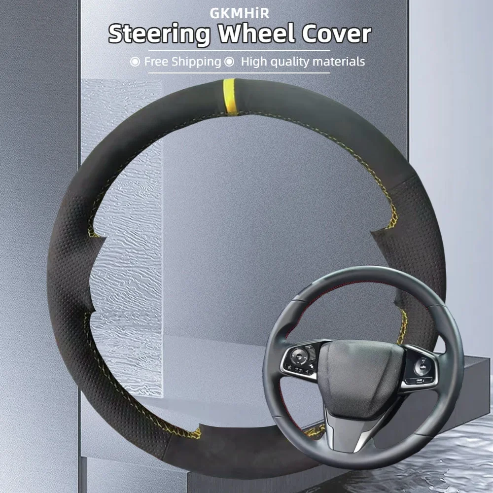 

Чехол на руль автомобиля по индивидуальному заказу, аксессуары, ручное шитье, замшевая кожа для Honda Civic 10th CRV Clarity LX 2016-2021