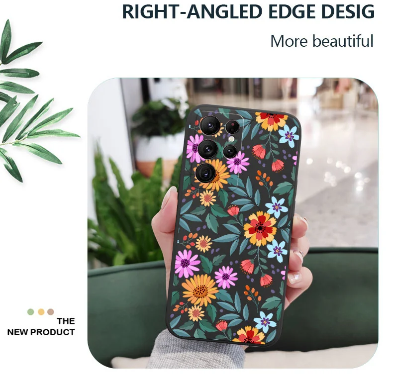 Auffällige Blumen Handyhülle für Samsung Galaxy S25 S24 S23 S22 S21 S20 Ultra Plus FE Note 20 Ultra 10 9 Plus Cover – Detail 6