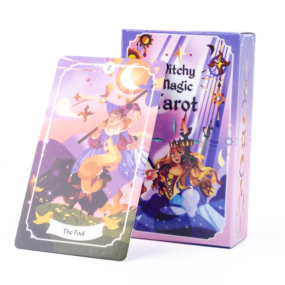 Witchy Magic Tarot Deck A 78-card Tarot Deck Magical and Charming Illustrations Divination Edition Deck Board Games 10.3*6cm