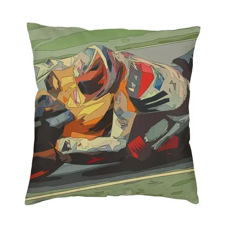 Motorcycle Extreme Sports Cushion Covers Mobile Bike Racing Cartoon Pillow Case For Sofa Square Pillowcase Bedroom Decoration