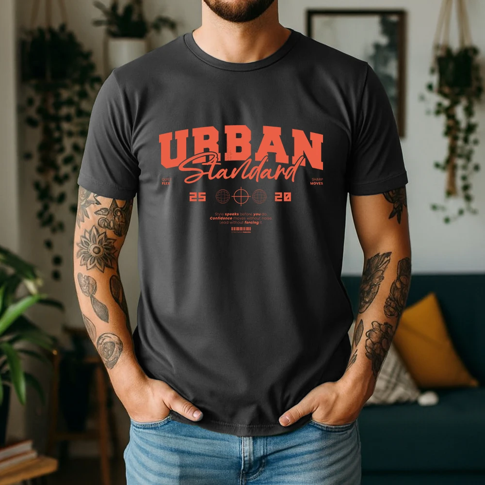 Street Fashion Urban - Men New Summer 100% Cotton T‑Shirt,