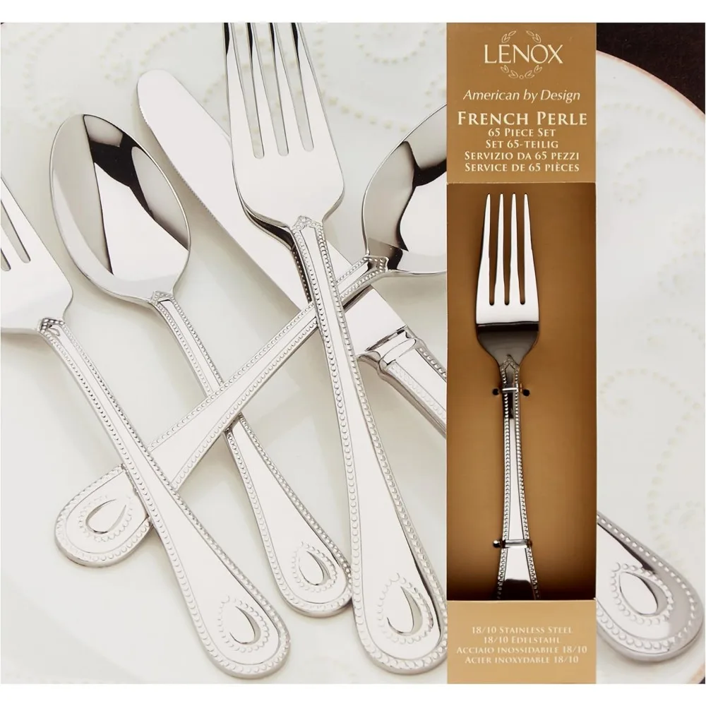 طقم أطباق French Perle مكون من 65 قطعة من Lenox، 11.30 رطل