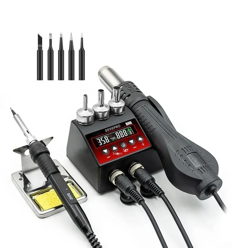 for 8898Pro 2 in 1 Welding Table Maintenance Hot Air Gun Set Solder Paste Electronic Repair Station