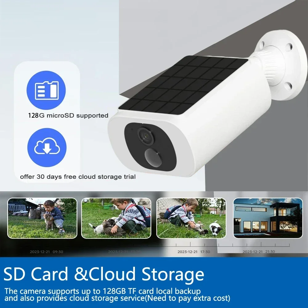 Wifi Solar 5MP Tuya Camera Wireless Battery Powered Outdoor 2K IP Camera IP66 PIR Video Surveillance Security Bullet IP Cameras