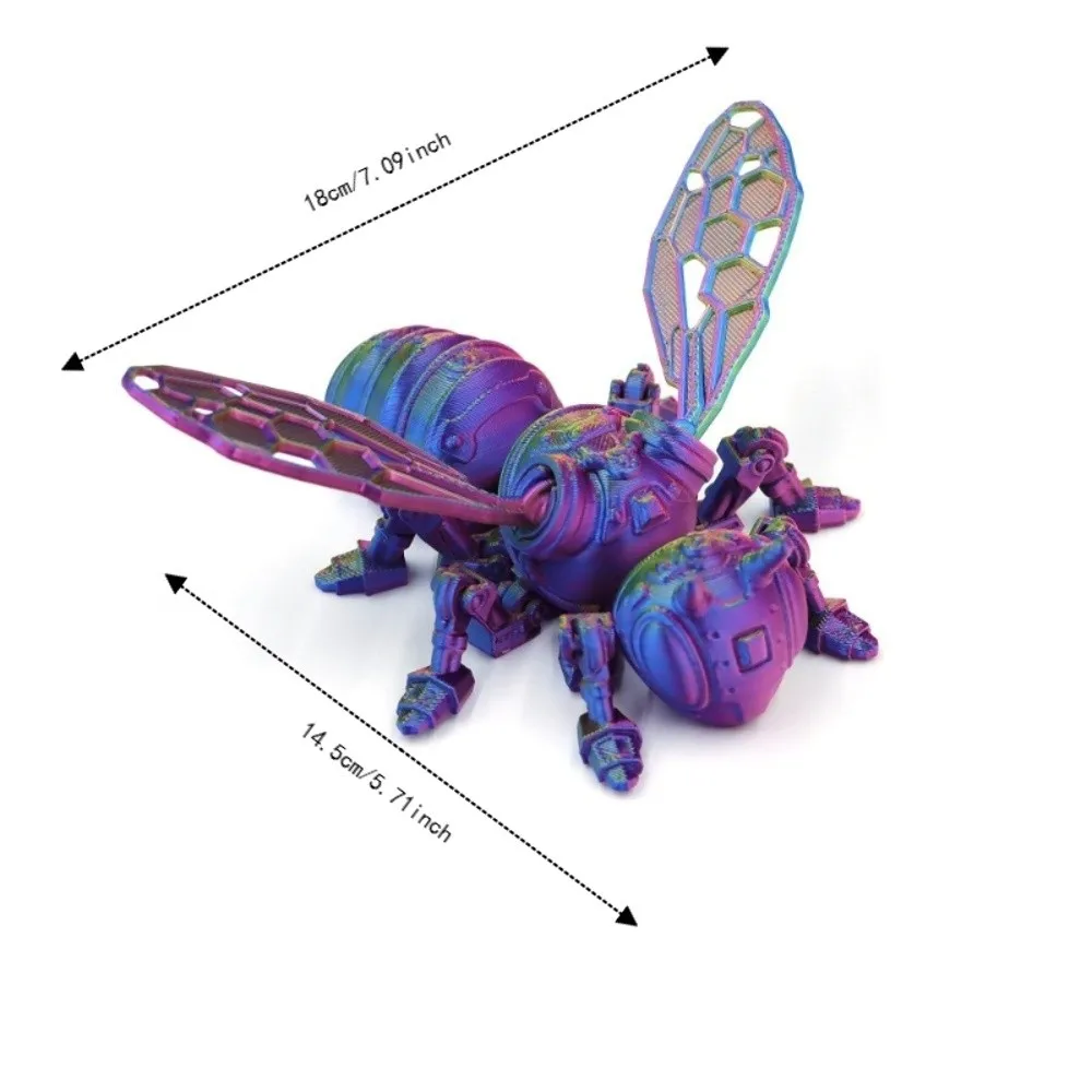 Movable Joint 3D Printing Bee Model Wing Joints 3D Printed Mechanical Bee Toy Handmade Creative Design Movable Joint Insect Toy