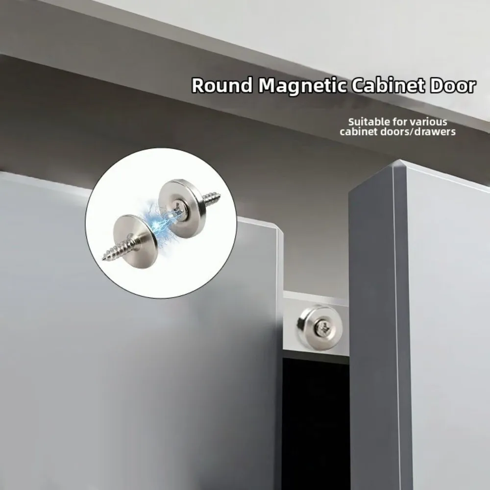 Round Magnetic Lock for Furniture Hidden Closing Hardware Tools Metal Magnetic for Wardrobe Closer for Furniture Hardware