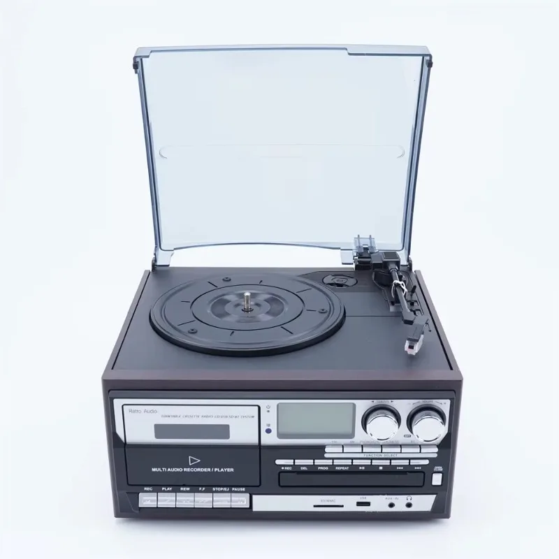 

Multi Gramophone Phonagraph Turntable Player&vinyl Player with CD USB SD Recording AUX Input AM FM RadioCassette & Rca Line Out