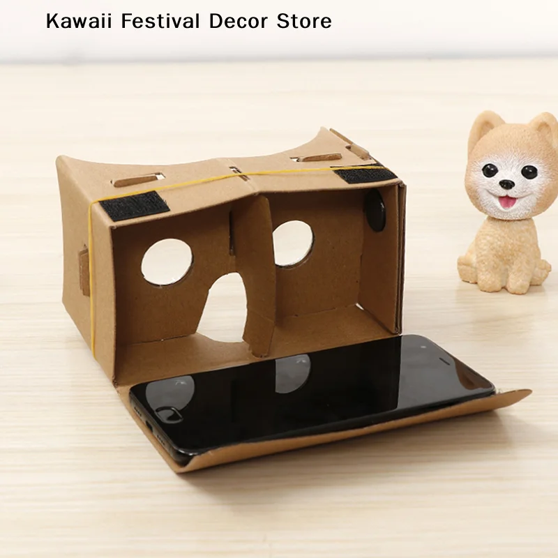 【K】1pc  Cardboard 3D  Virtual Reality Glasses For Android or Phone NEW  Model DIY Transform Your Device Into a Big Screen
