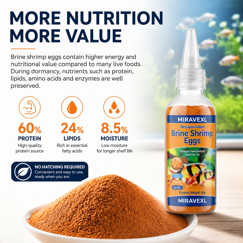 Artemia Fry Food 50g for Aquarium Fish, Premium Decapsulated Direct Feed for Guppies Reef Coral Tank, Nutrient-Rich No-Hatch view 3