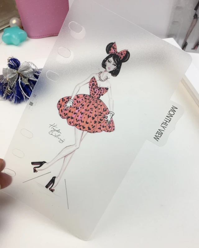 A5/A6 Loose Leaf Notebook PVC Dividers Fashion Illustration Index Seperator Diary Planner Stationary