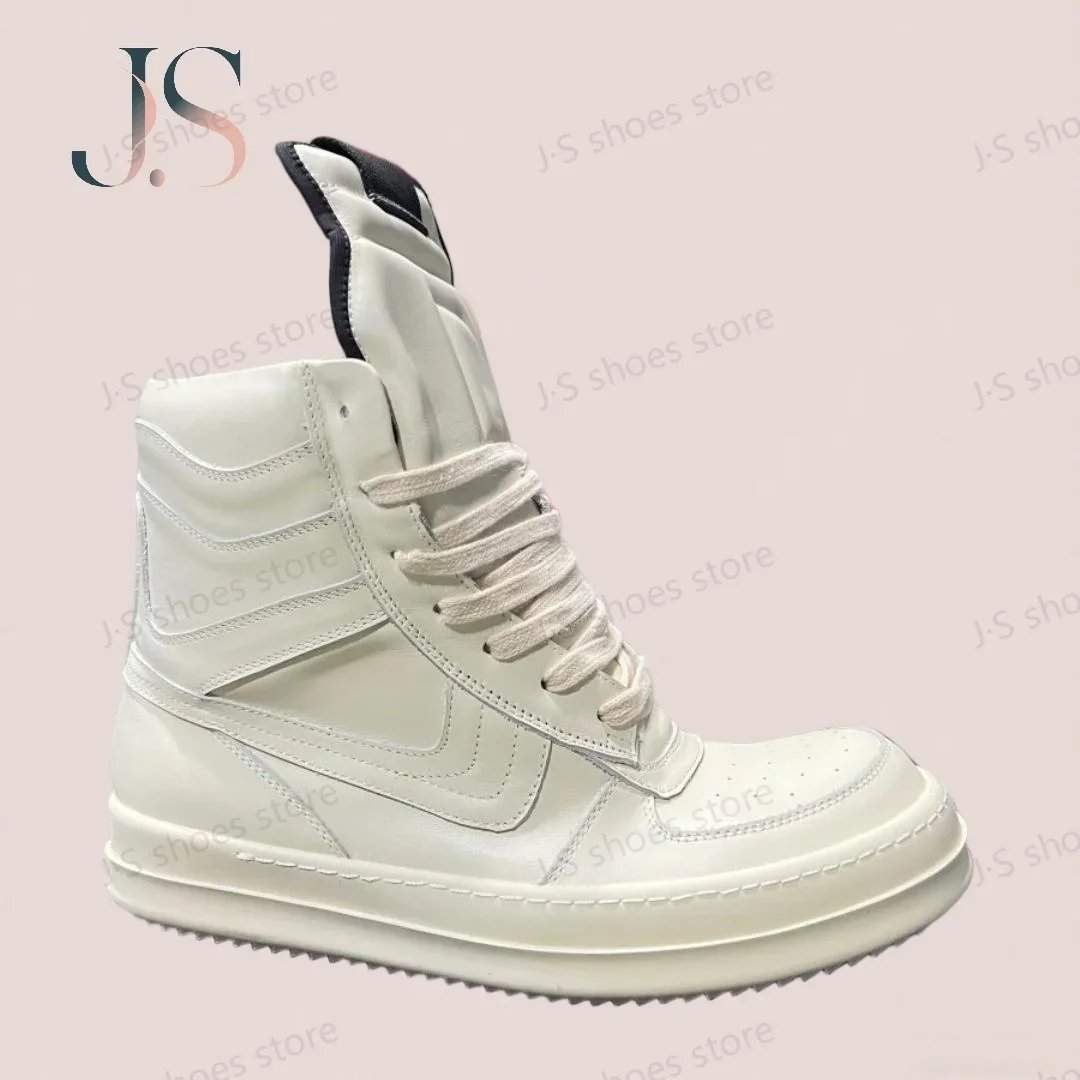 

R-o Luxury Sneakers Full White Leather High Top Shoe Boot Men Shoes Zipper Women Casual Sneaker Luxury Design Ankle Boots