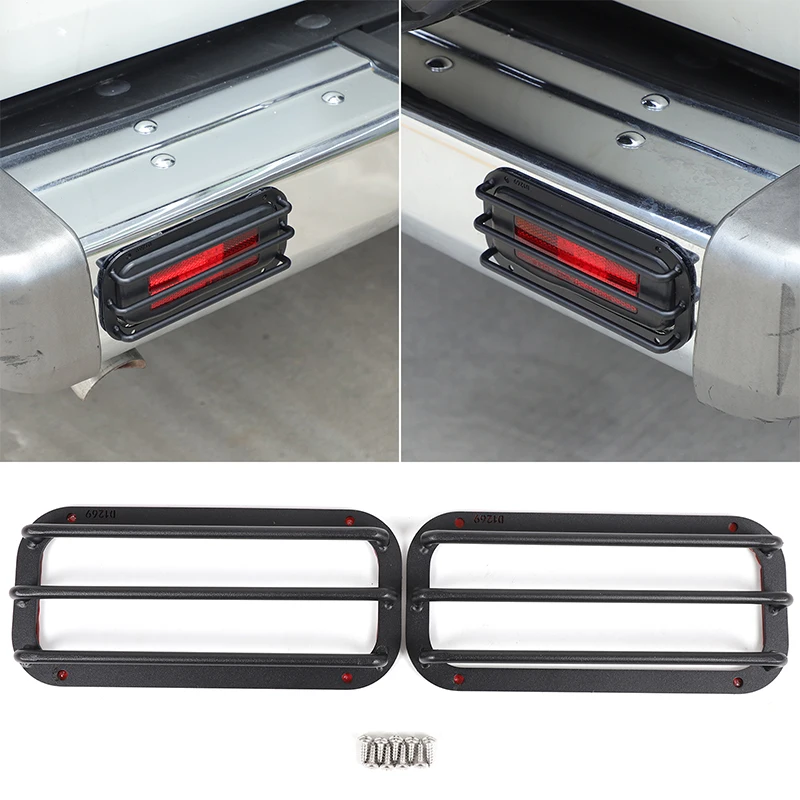 Car Rear Fog Light Guard Mesh Carbon Steel Tail Fog Lamp Protector Cover For Toyota Land Cruiser 76 Series LC76 J70 2009-2023