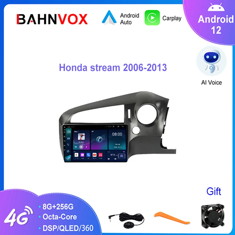 

9'' Android 12.0 Car Radio for Honda stream 2006 2013 GPS Navigation Multimedia Player WIIF Carplay Stereo Head Unit 2 Din