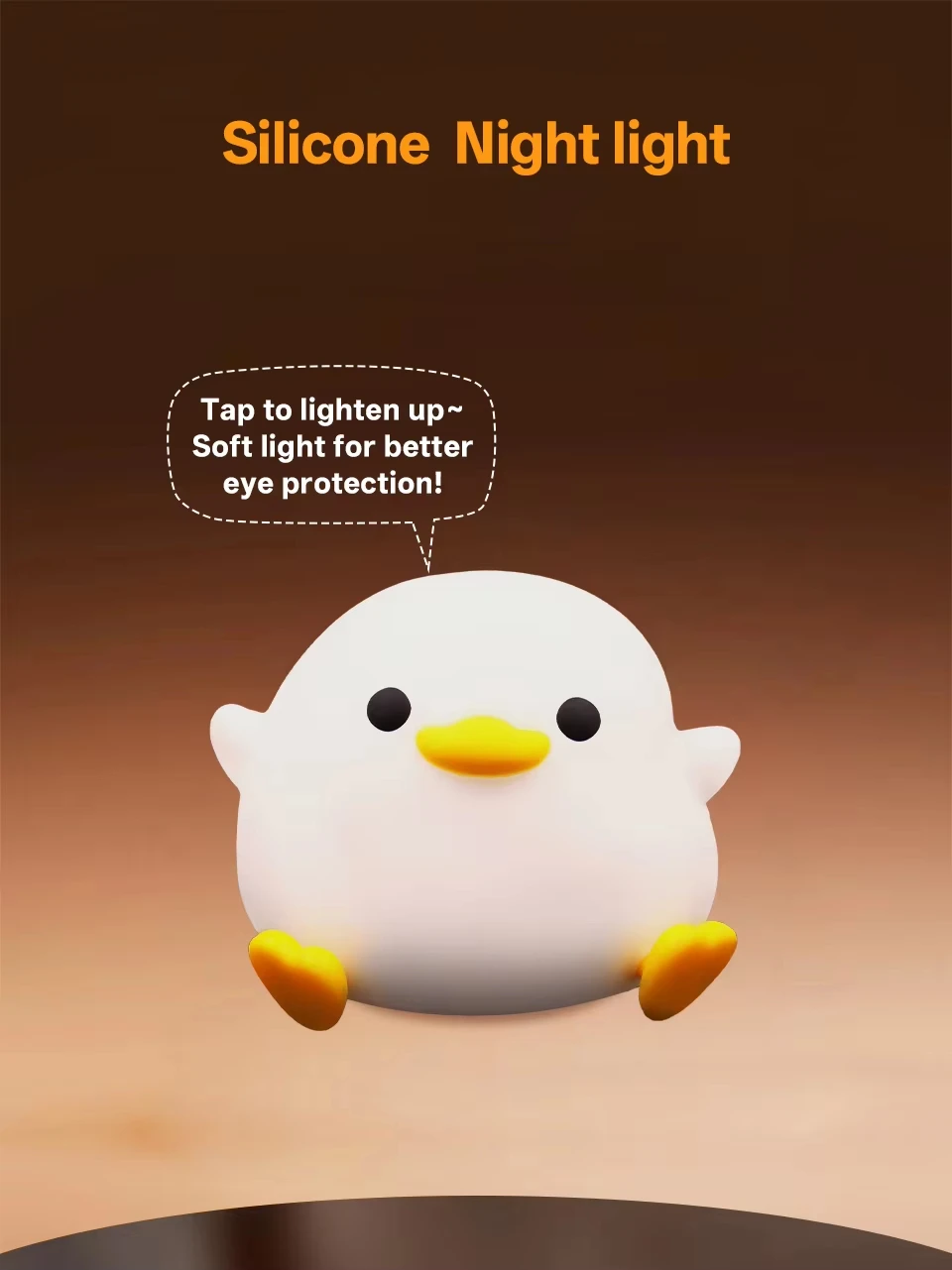 Cute DoDo Duck LED Night Light Touch-Sensitive Rechargeable Silicone Bedside Lamp for Nursery Bedroom