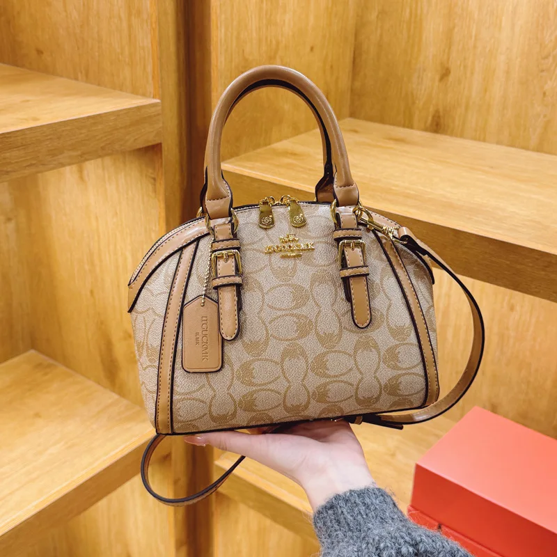 حقيبة يد نسائية عصرية فاخرة بمقبض ريترو حقيبة كروس جلدية مطبوعة ممتازة للنساء حقيبة يد أنيقة على شكل صدفة